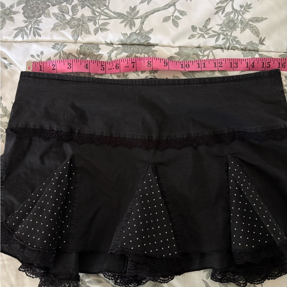 Tripp NYC Black Mini Skirt with Polka Dot Ruffles - Picture 5 of 6